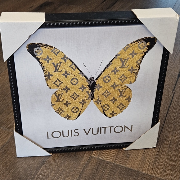 NEW Framed Fashion Butterfly "LV" Wall Art - Picture 2 of 10